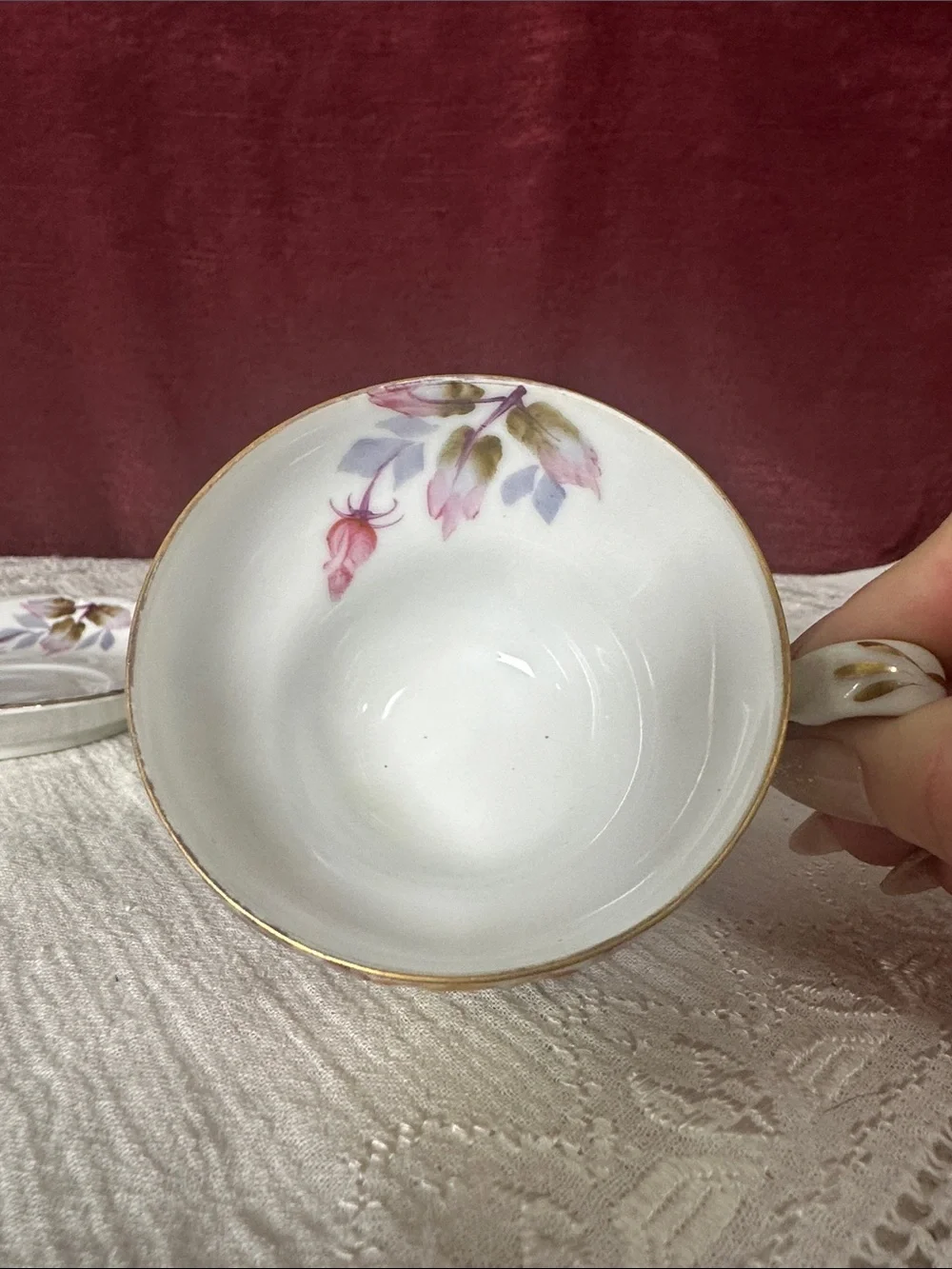 Vintage SAJI Occupied Japan Handpainted Rose Teacup & Saucer 🌹💛